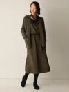 Eileen Fisher Quilted Silk A-line Skirt In Brown