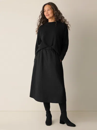 Eileen Fisher Quilted Silk A-line Skirt In Black