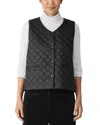 Eileen Fisher V-neck Quilted Vest In Black