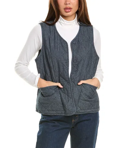 Eileen Fisher Quilted Vest In Blue