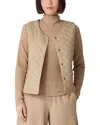 Eileen Fisher V-neck Quilted Vest In Brown