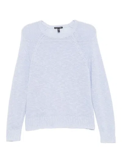 Eileen Fisher Peruvian Cotton Blend Crew Neck Sweater In Blue