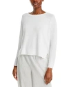 Eileen Fisher Raglan Sleeve Crewneck Pullover In White