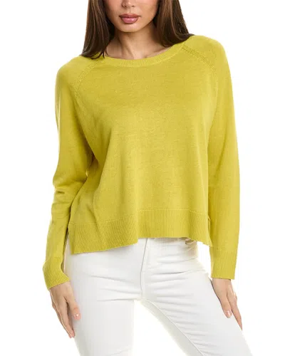 Eileen Fisher Raglan Sleeve Linen-blend Pullover In Yellow