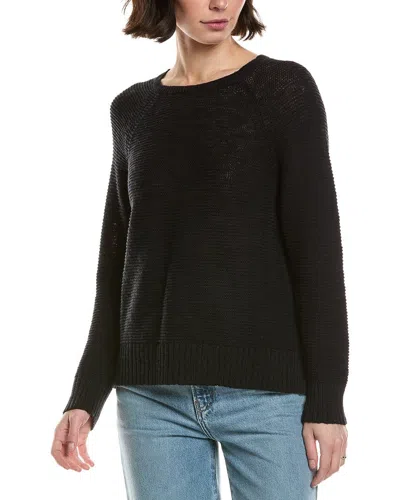 Eileen Fisher Raglan Sleeve Linen-blend Sweater In Black