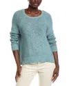 Eileen Fisher Crewneck Cord Yarn Pullover Sweater In Blue