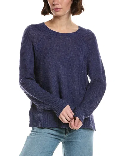 Eileen Fisher Raglan Sleeve Linen-blend Sweater In Blue