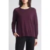 Eileen Fisher Raglan Sleeve Merino Wool Pullover In Blackberry