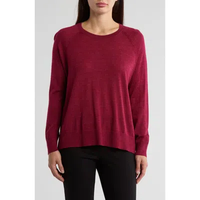 Eileen Fisher Raglan Sleeve Merino Wool Pullover In Roseberry