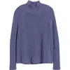 Eileen Fisher Raglan Sleeve Merino Wool Turtleneck Sweater In Blue
