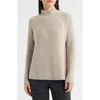 Eileen Fisher Raglan Sleeve Merino Wool Turtleneck Sweater In Gray
