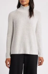 Eileen Fisher Raglan Sleeve Merino Wool Turtleneck Sweater In Sea Salt