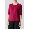 Eileen Fisher Raglan Sleeve Organic Cotton Blend Sweater In Azalea