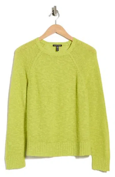 Eileen Fisher Raglan Sleeve Organic Linen & Organic Cotton Sweater In Green