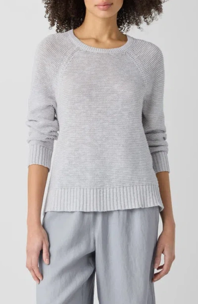 Eileen Fisher Raglan Sleeve Organic Linen & Organic Cotton Sweater In Pearl