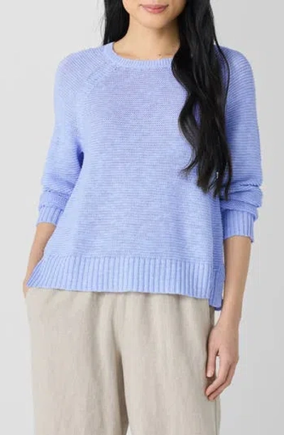 Eileen Fisher Raglan Sleeve Organic Linen & Organic Cotton Sweater In Purple