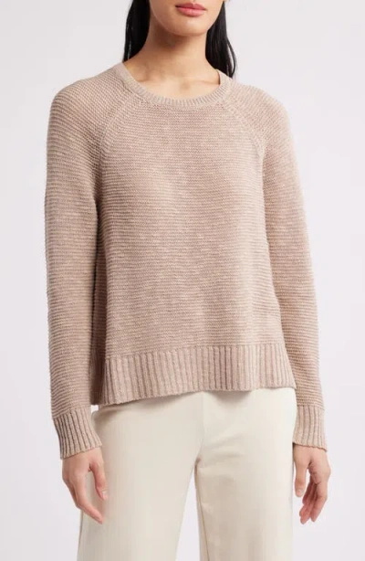 EILEEN FISHER EILEEN FISHER RAGLAN SLEEVE ORGANIC LINEN & ORGANIC COTTON SWEATER