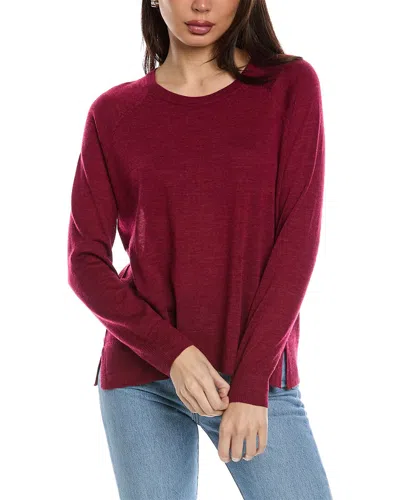 Eileen Fisher Raglan Sleeve Wool Pullover In Pink