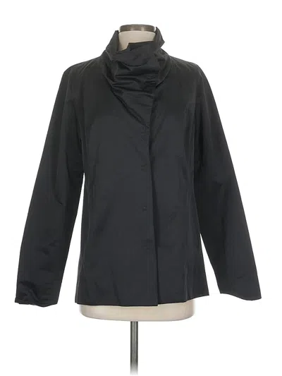 Pre-owned Eileen Fisher Raincoat In Black