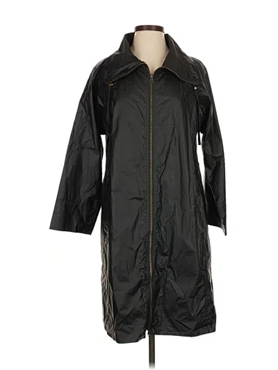 Pre-owned Eileen Fisher Raincoat In Black