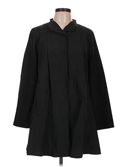 Pre-owned Eileen Fisher Raincoat In Black