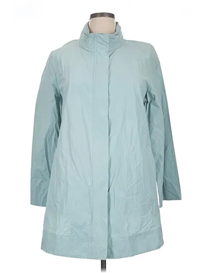 Pre-owned Eileen Fisher Raincoat In Blue