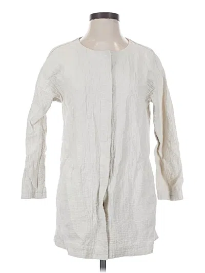 Pre-owned Eileen Fisher Raincoat In Ivory