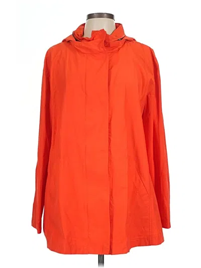 Pre-owned Eileen Fisher Raincoat In Orange