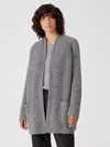 Eileen Fisher Recycled Cashmere Tweed Cardigan In Gray