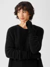 Eileen Fisher Recycled Cashmere Wool Glovelettes In Black