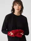 Eileen Fisher Recycled Cashmere Wool Glovelettes In Red