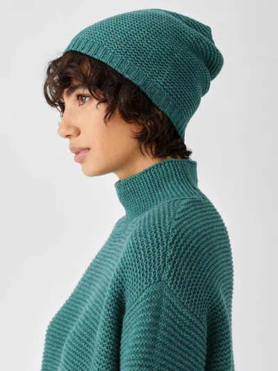 Eileen Fisher Recycled Cashmere Wool Hat In Green