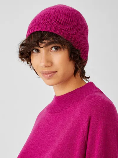 Eileen Fisher Recycled Cashmere Wool Hat In Pink