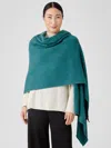 Eileen Fisher Recycled Cashmere Wool Oversized Wrap In Green