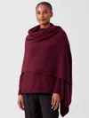 Eileen Fisher Recycled Cashmere Wool Oversized Wrap In Burgundy