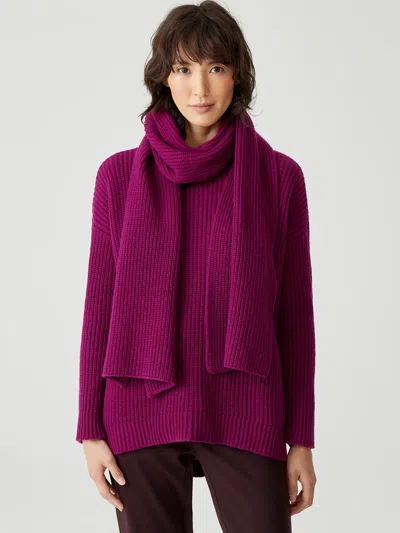 Eileen Fisher Recycled Cashmere Wool Scarf In Purple