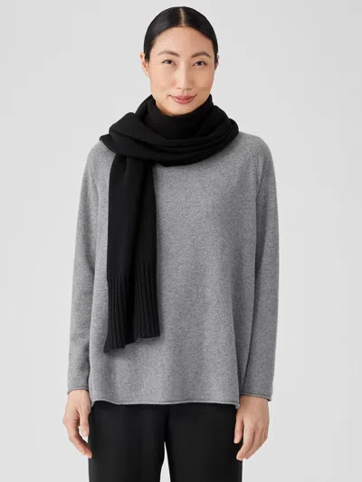Eileen Fisher Recycled Cashmere Wool Wrap In Black