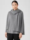 Eileen Fisher Recycled Cashmere Wool Wrap In Gray