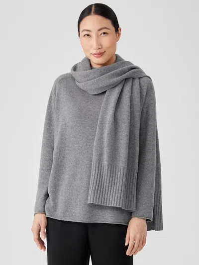 Eileen Fisher Recycled Cashmere Wool Wrap In Gray