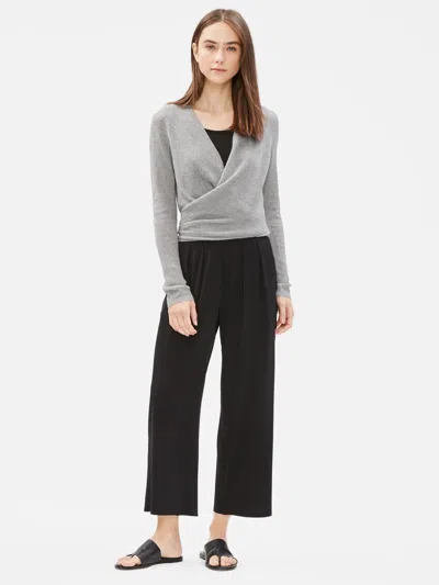 Eileen Fisher Recycled Cashmere Wrap Cardigan In Gray