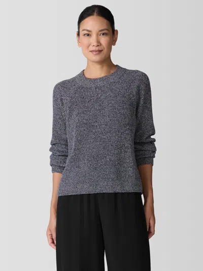 Eileen Fisher Recycled Cotton Twist Mock Neck Top In Gray