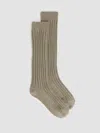 Eileen Fisher Recycled Nylon Blend Ribbed Slouch Sock In Gray