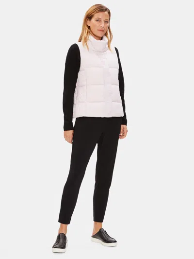 Eileen Fisher Recycled Nylon Funnel Neck Vest In White