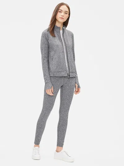 Eileen Fisher Recycled Nylon Stretch Zip Jacket In Gray