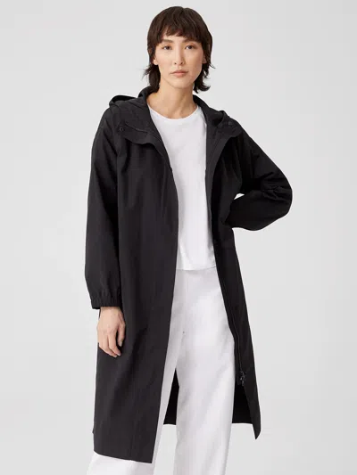 Eileen Fisher Recycled Polyester Hooded Coat In Multi