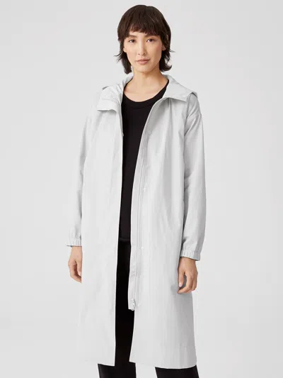 Eileen Fisher Recycled Polyester Hooded Coat In White