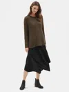 Eileen Fisher Recycled Polyester Pleated Asymmetrical Skirt In Black