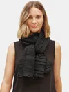 Eileen Fisher Recycled Polyester Pleated Scarf In Black