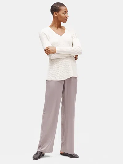 Eileen Fisher Recycled Polyester Satin Straight Pant In Purple