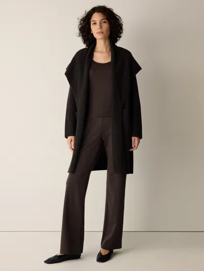 Eileen Fisher Recycled Wool Cashmere Shawl Cardigan In Cobblestone
